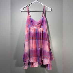 Mossimo Supply Co. Pink and Purple Plaid Spaghetti Strap
Summer Dress